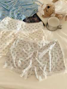 Cute Bear Design Two-In-One Safety Pants High-Waisted Womens Underwear Flat-Bottomed Prevent Exposure Summer 2025 Sweet Style