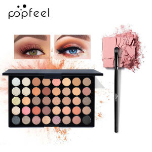 POPFEEL 40-Color Eyeshadow Palette with Brush Highly Pigmented Long-Lasting Beginner-Friendly