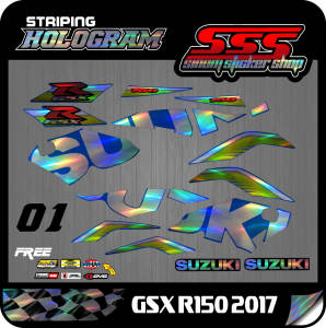 Stiker Striping Standar Hologram GSX-R150 Tahun 2017
