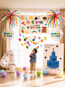 ETY | Birthday Party Decorative Hanging KT Board Balloon Rain Atmosphere Decoration