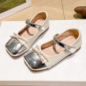 Fashionable Pearl Bow Princess Single Shoes Flats