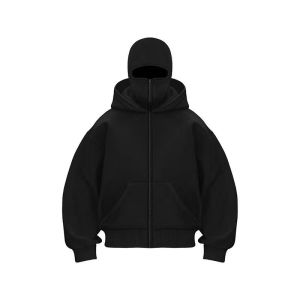 เสื้อคลุมบาลาคลาวา Y2K สไตล์โกธิค ฮาราจูกุ สำหรับฤดูใบไม้ร่วงและฤดูหนาว ให้ความอบอุ่น พร้อมฮู้ดสองชั้น ซิปหน้า สำหรับผู้ชายและผู้หญิง