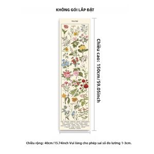 VIKAMA Retro Hoa Dại Nghệ Thuật Dọc Tấm Thảm Polyester Dải Mỏng Treo Tường Cho Lối Vào Hành Lang Phòng Khách Phòng Ngủ