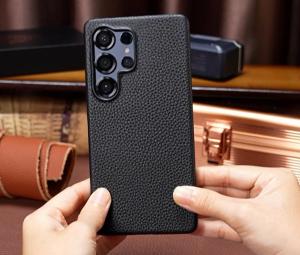 LANGSIDI Luxury Phone Case for Samsung Galaxy S24 S25 S26 Ultra Plus S26+ S25+ S24+ Natural Cowhide Lychee Leather Magnetic Protector Back Cover Shockproof Magnetic Back Cover Anti-Slip Shock-Absorbent Handmade Original Factory Top Seller