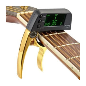 Guitar Capo คาโป้กีต้าร์ 2in1 พร้อมจูนเนอร์ในตัว Built in Tuner วัสดุคุณภาพดี เกรดพรีเมี่ยม มียางรองกันรอย ได้ทั้งคาโป้และจูนเนอร์ ปรับสายกีต้าร์