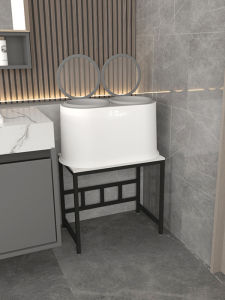 Bathroom Mini Stand Bear Double Cabin Underwear Washer Rack Storage Shelf Floor Mounted Modern Simple Metal Rock Board Shelf