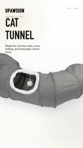 UPawsion Premium Cat Tunnel Foldable Connectable and Ball-Teaser Kitten Interactive Toy