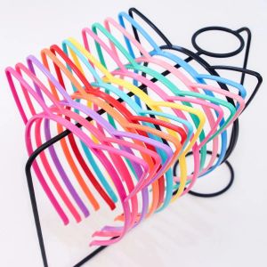 12PCS Kids Cute Kitten Cat Ears Hairband Solid Color Plastic Headband Tooth Outer Ear Accessory for Children（Random Color）