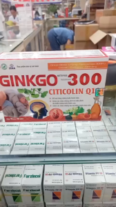 Viên Uống Ginkgo 300 Citicolin Q10 – Giúp hoạt huyết  Tăng cường Tuần Hoàn Não Giảm Hoa Mắt Đau Đầu - hộp 100 viên