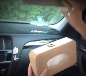 Tempat Tissue Mobil Sunvisor Mhkota Angsa Swan Kulit Motif Silang Kotak Tissue Tisu Jepit Sunvisor Slot Pintu Atau Kantong Belakang Jok Mobil