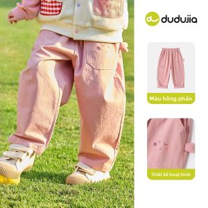DUDUJIA | Quần Dệt Kim Trẻ Em Phong Cách Thường 100% Cotton