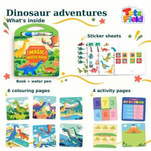 🎨 REUSABLE MAGIC WATER BOOK WITH STICKERS Kids Children Toddler Painting Water Montessori Activity Busy Quiet Gift Drawing Art
