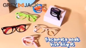 Grey Jack Kacamata Anak Lipat Antiradiasi Blueray Gadget/Komputer/TV Kotak TR90 Lentur Fashion Laki-laki dan Wanita 2802