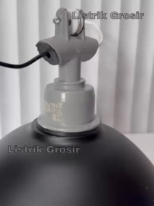 SATU SET Kap Lampu Jalan / Gantung Hijau SILVER HITAM Mini 18-19cm Kap + Fitting SET