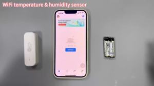 Tuya WiFi Smart Temperature & Humidity Sensor Hygrometer Battery Powered APP Monitoring For Alexa Google Home Voice White/Black