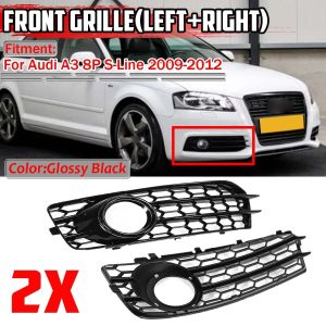 For Audi A3 8P S-Line 2009-2012 Front Bumper Fog Light Grille 1Pair Honeycomb Mesh Fog Lamp Racing Grill Cover