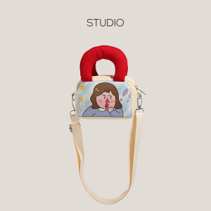 Mini Canvas Crossbody Bag for Women Small Square Bag Cute And Quirky Student Fashionable Youthful Leisure Zipper Closure Foldable