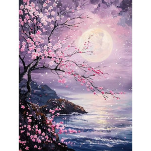 500/1000/1200/2000PCS Jigsaw Puzzle Peaceful Tree Moon Night View For Adults Ideal For Stress Relief And Relaxation