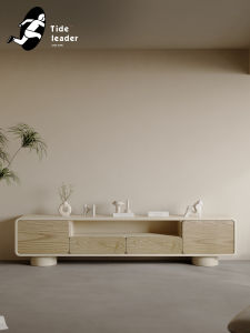 Luxurious Small Space TV Stand Nordic Wood Style