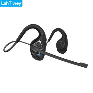 Open Ear Air Conduction Bluetooth Headphones with Boom Microphone and Mute Button for Driving Phone Call Office Headsets