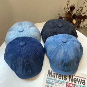 หมวกเด็กส่งหนังสือพิมพ์สไตล์ย้อนยุคสไตล์ญี่ปุ่นสำหรับผู้หญิง หมวกทรงสั้นทรงหกเหลี่ยมสำหรับผู้ชาย สไตล์ฮิปฮอป หมวกทรงปากเป็ด หมวกทรงกลม