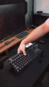 Rapoo V500PRO-87 Papan kekunci Permainan Mekanikal Bercahaya Belakang Habuk dan Tahan Air Campuran Papan Kekunci Bercahaya Belakang LED untuk PC Permainan Windows
