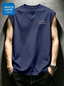 Jeanswest | Summer New Pure Cotton Wide Shoulder Sleeveless T-shirt Mens Vest