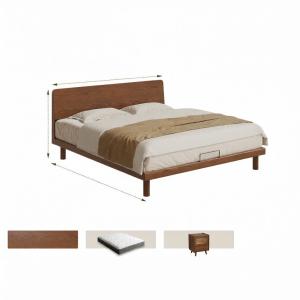 DONGMU | Small Apartment Suitable Solid Wood Oak Bed Simple Design
