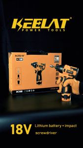 KEELAT KCID02 2 IN 1 COMBO Drill Impact Driver Brushless Cordless Drill Set Heavy Duty Drill Impact Bateri Power Tool