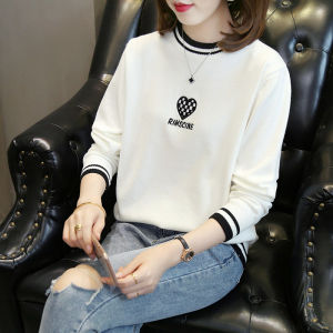 Knitting Bottoming Shirt Womens Long Sleeve Fall and Winter New Arrival K-style Easiest for Match Loose round Neck Fashion Sweater Womens Inner Wear Blouse Fashion