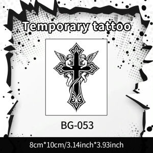 Angel and Cross Waterproof Temporary Tattoo Stickers Long-lasting Waterproof for One to Two Weeks Suitable For Arm Leg Neck.
