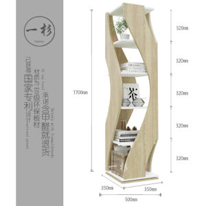 Rotate Bookcase 360 Degrees Bookshelf Floor Creative Modern and Simple Accessible Luxury Office Living Room Scandinavian Storage Corner Cabinet