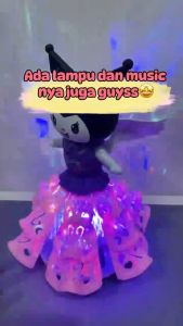 Mainan Dancing kuromi lampu musik Mainan KUROMI Princess mainan boneka bisa Menari BERPUTAR