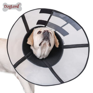 Doglemi Foldable Deepening Plaid Elizabeth Collar Headgear Bandana Anti-Bite Licking Transparent Shame Ring