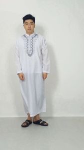 Jubah Gamis Pria Dewasa Panjang Muslim Bordir BW