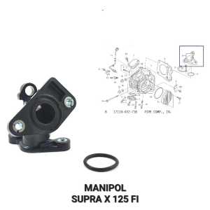 Manipol Supra X 125 PGM Fi - Manipul Manifold Maniful Intake Intek Insulator Honda Blade New 125 Fi Supra X 125 Helm In