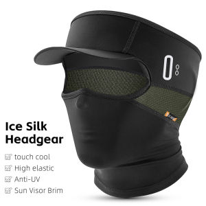 West Biking | WEST BIKING Summer Ice Silk Cycling Mask UV400 Sunscreen Cap with Brim Quick Dry Outdoor Sports Running Fishing Cool Headgear