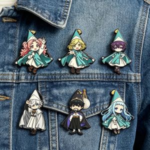 Bandai | NEW 6pcs Witch Hat Enamel Pin Set for Magic Boys & Girls Qifrey Coco Agott Tetia Olruggio Anime Brooch Collection Cosplay Badges