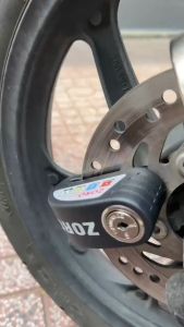 Ổ khóa đĩa xe máy báo động chống trộm ZORO còi hú to công nghệ mỹ chìa tròn thép chống gỉ chống nước