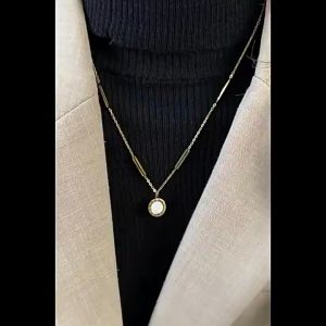 Chard Wake Kalung Wanita Titanium Double-Sided Design Kalung Cewek Anti Pudar Korea Elegan COD