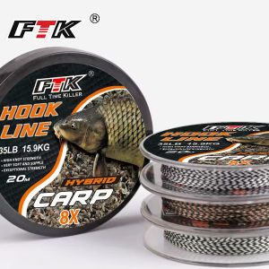 FTK 20m Carp Fishing Line Soft Hook Link 15/25/35LB Carp Hooklink Uncoated Braid Line for Hair Rig Carp Coarse Fishing Tackle