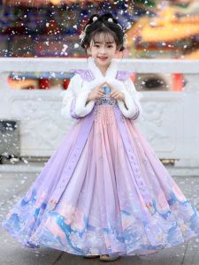 Elegant Traditional Chinese Costume Girls Dress Little Princess Ancient Fairy Skirt Childrens Fashion Cotton Hanfu Outfit