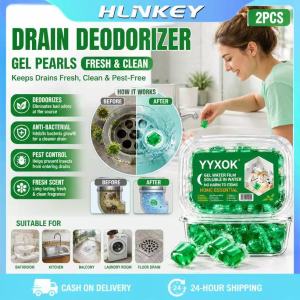 HLINKEY Drain Deodorizer Beads 30-100PCS pcs Box Water Soluble Gel Film Sewer Cleaner Anti Odor Insect Repellent For Toilet Sink Pipe
