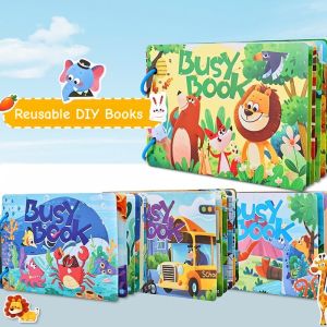 Montessori Toys Quiet Book My First Busy Book DIY Puzzle Dinosaurs Fruits Animals Transportation Matching Game Educational Toys