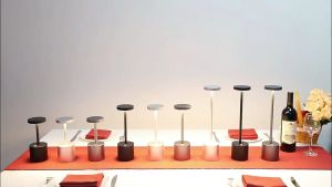 LED Aluminum Alloy Waterproof Rechargeable  Desk Lamp Livingroom Reading Light Touch Dimming Metal