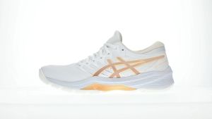 ASICS Women GEL-NETBURNER 21 WIDE Netball Shoes in White/Rose Dust