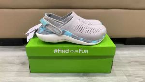 Giày sục crocs chuẩn xịn chống hôi chân nhựa tế bào êm mềm bền đi mưa lội nước đi biển literide 360 clog màu ghi loang