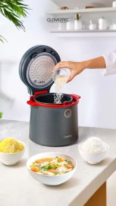 CLOVERTEC Rice Cooker Low Carbo Digital CRC-02CG Kapasitas 2 Liter 12 Pilihan Menu