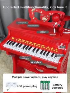 Hui Cheng Toys | Children Musical Toy Electronic Keyboard with Microphone for Beginner Girls