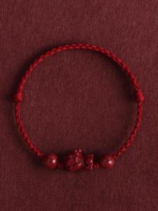 Handcrafted Red String Bracelet And Ankle Chain for Men And Women Purple Gold Sand Good Luck And Wealth Attraction Beads Zhu Sand Xi Shou